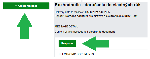 Creating a message Click the button "Create message"